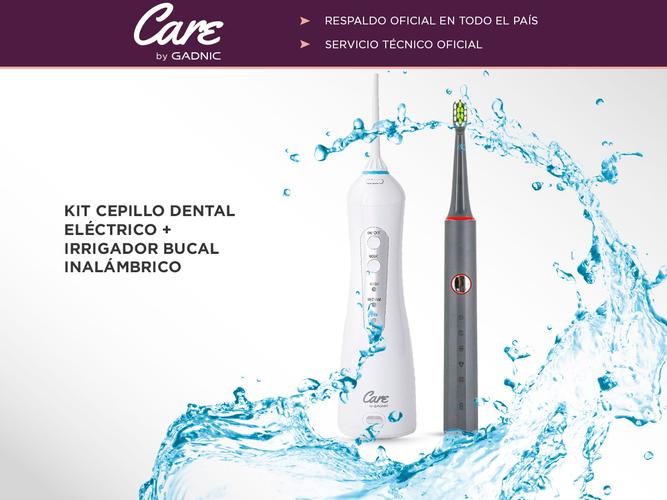 Kit Cepillo Dental Eléctrico Gadnic + irrigador Bucal Inalámbrico  - 1