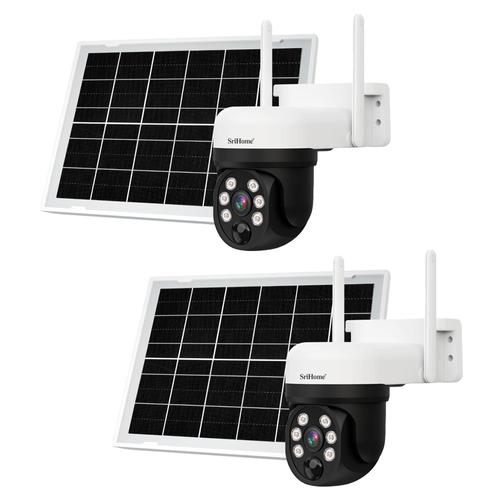 Kit x2 Cámara de Seguridad SriHome 2k 4mp Con Panel Solar Outlet - 0