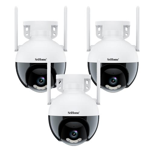 Kit x3 Cámara de Seguridad IP SriHome SH045 2MP Wifi-LAN Vision Nocturna - 0