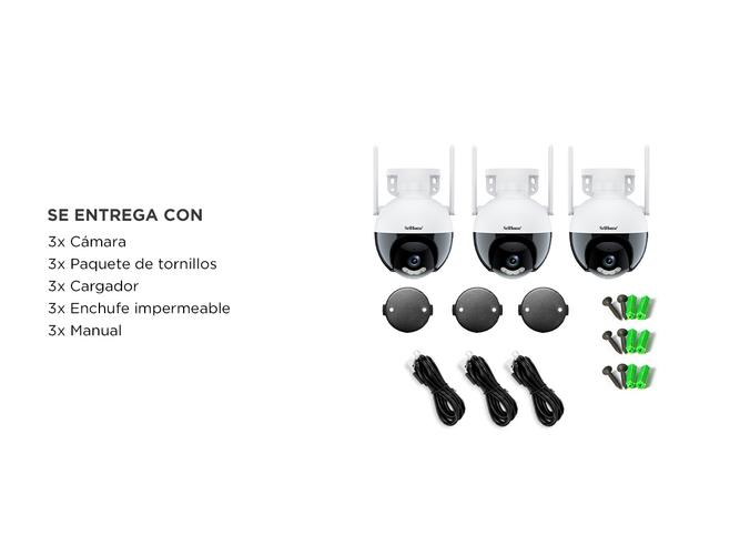 Kit x3 Cámara de Seguridad IP SriHome SH045 2MP Wifi-LAN Vision Nocturna - 5