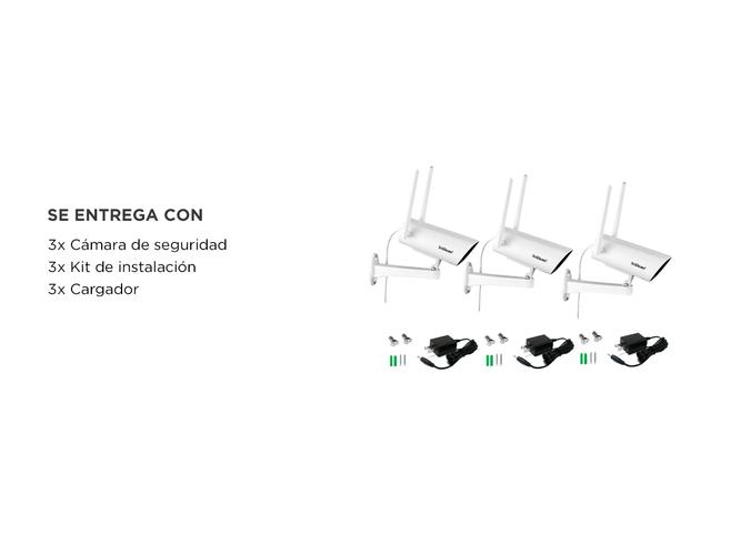 Kit x 3 Cámara de Seguridad SriHome 4mp Alarma Visión Nocturna - 6