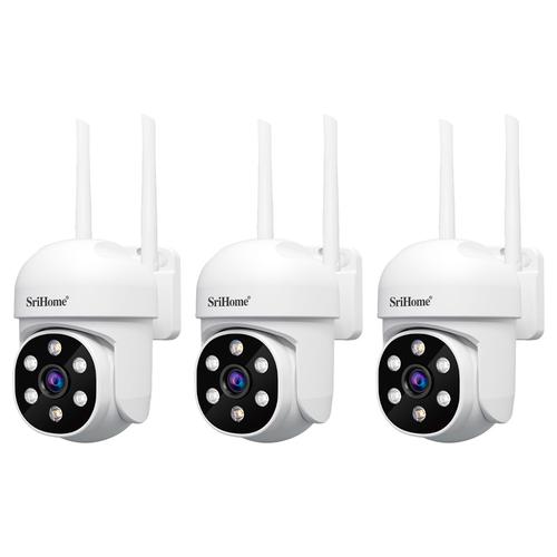 Kit x 3 Cámara de Seguridad IP Domo SriHome SH061 Full HD Vision Nocturna - 0
