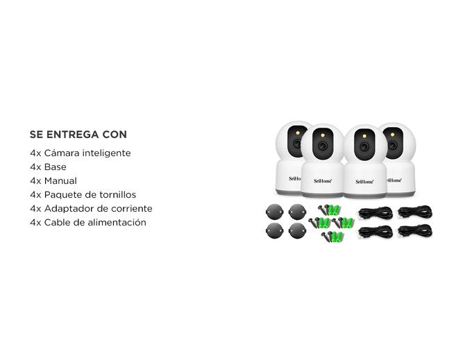 Kit de 4 Cámara de Seguridad IP SriHome 5MP Wifi 5g 2.4g - 5