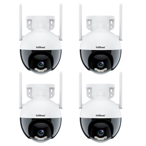 Kit x 4 Cámara de Seguridad IP SriHome 2MP Wifi-LAN Audio Bidireccional - 0