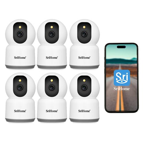 Kit de 6 Cámara de Seguridad IP SriHome 5MP Wifi 5g 2.4g - 0