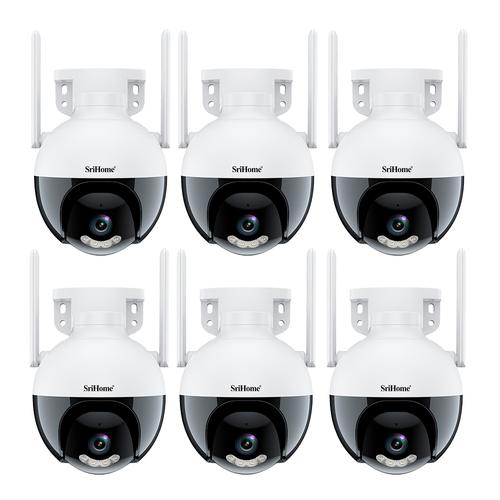 Kit x6 Cámara de Seguridad IP SriHome 2MP Wifi Vision Nocturna Color  - 0
