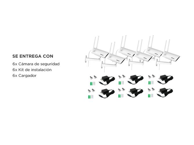 Kit x 6 Cámara de Seguridad SriHome 4mp Alarma Visión Nocturna - 6