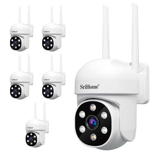 Kit x 6 Cámara de Seguridad IP Domo SriHome SH061 Full HD Vision Nocturna - 0