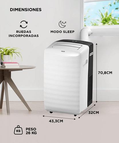 Aire Acondicionado Portátil RCA Frío Calor 3200 Watts Panel Táctil Control Remoto - 5