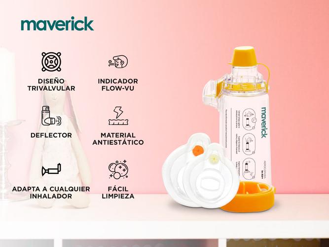 Aerocámara Pediátrica Maverick In-air Inhalador Paf Mascarilla Para Niños - 1