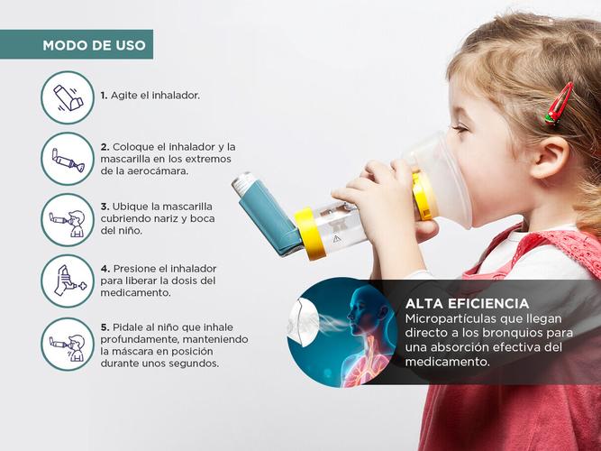 Aerocámara Pediátrica Maverick In-air Inhalador Paf Mascarilla Para Niños - 2