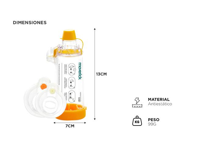 Aerocámara Pediátrica Maverick In-air Inhalador Paf Mascarilla Para Niños - 3