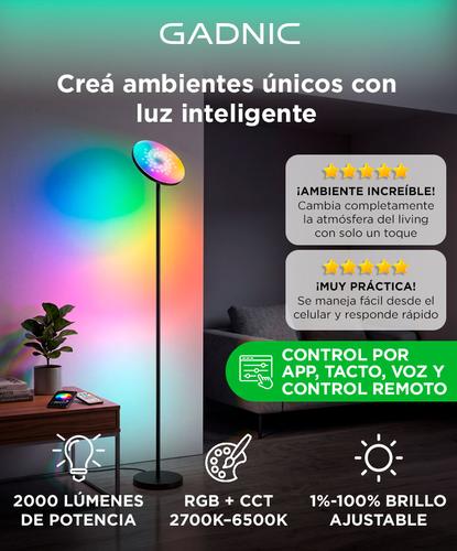 Lámpara de Pie LED RGB Inteligente Gadnic Control Por App + Voz + Control Remoto 2000 Lúmenes  - 1