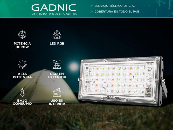 Reflector Led RGB Gadnic Para Interior y Exterior 20W - 1