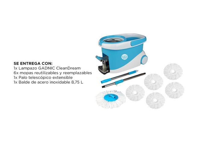 Mopa Gadnic Clean Dream con Balde Escurridor Centrífugo c Pedal Lampazo 360 - 5