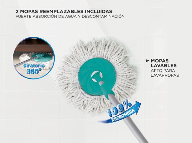 Mopa Gadnic G-Mop con Balde Escurridor Centrífugo Lampazo 360° + Paños de Repuesto - 2