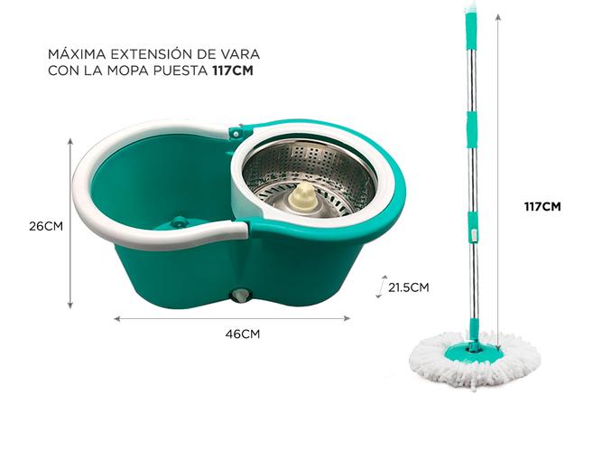 Mopa Gadnic G-Mop con Balde Escurridor Centrífugo Lampazo 360° + Paños de Repuesto - 4