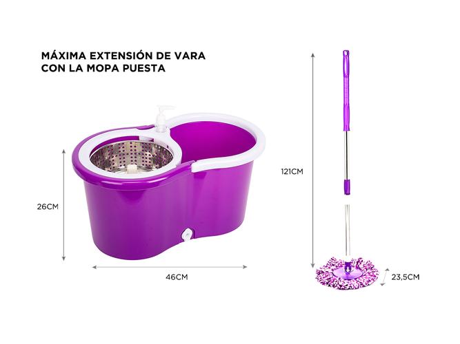Mopa Gadnic G-Mop333 360° con Balde Centrífugo y Dispenser + 4 Paños - 4