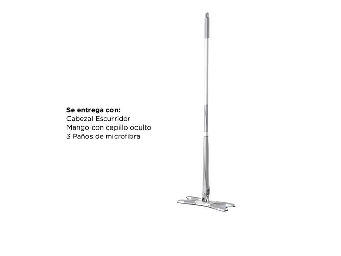 Mopa Gadnic X-Mop Trapeador Escurridor De Microfibra Plana Con 3 Paños - 6