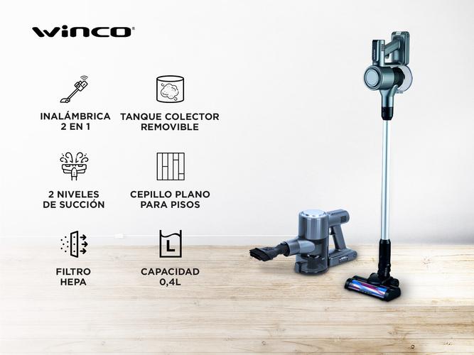 Aspiradora Vertical Inalámbrica Winco W513 De Mano 2 En 1 Con Filtro HEPA   - 1
