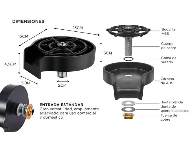 Lava Copas Automático Gadnic para Bachas de Cocina - 3