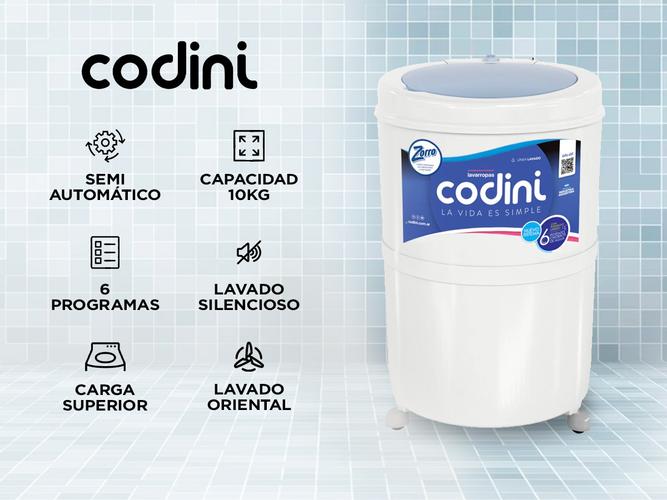 Lavarropas Codini Silent 4052 Semiautomatico 10kg Programas - 1