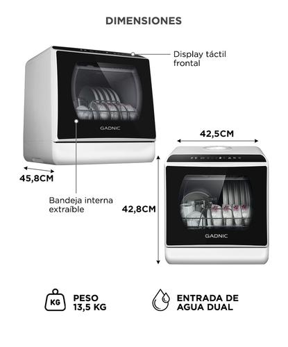 Lavavajillas De Mesada Gadnic Compacto 5 Cubiertos Eco - 3
