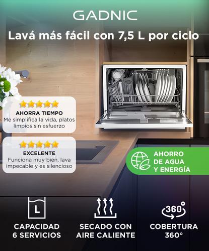 Lavavajillas De Mesada Gadnic Pro 6 Espacios 6 Programas De Lavado Secado Con Aire Caliente  - 1