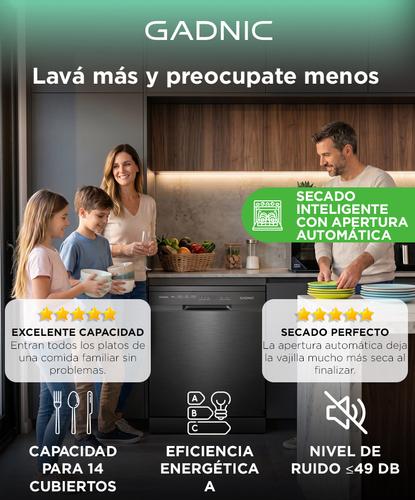 Lavavajillas Gadnic 14 Cubiertos Dark Inox 8 Programas Apertura Automatica - 1