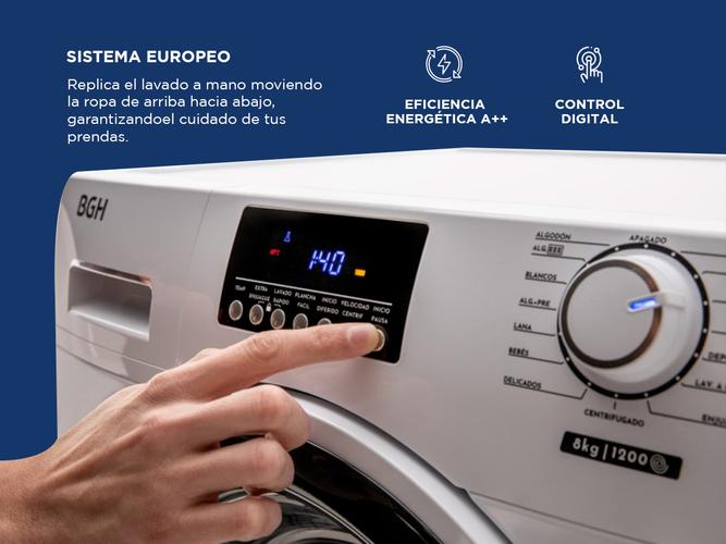 Lavarropas BGH Carga Frontal 8kg Bwfa08w21ar 1200 RPM - 3