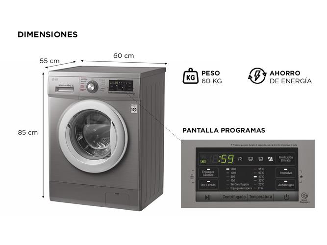 Lavarropas LG Carga Frontal WM8516 inverter stone 8.5Kg - 4