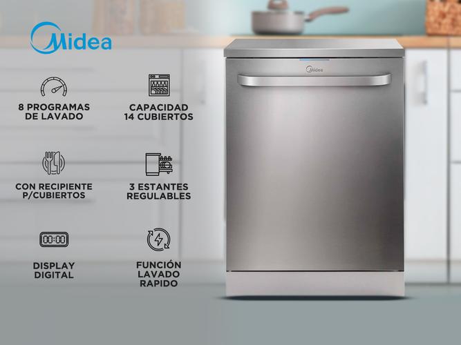 Lavavajillas Midea DE-214XAR1 de 14 cubiertos acero inoxidable - 1