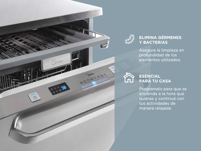 Lavavajillas Midea DE-214XAR1 de 14 cubiertos acero inoxidable - 3