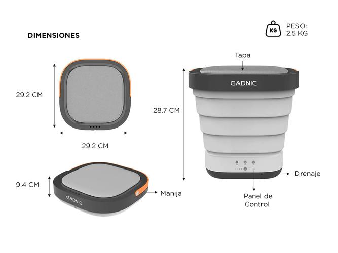 Mini Lavadora Gadnic 2 En 1 Plegable Portátil - 4