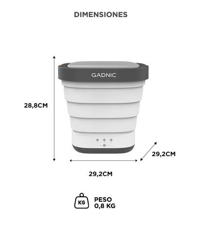Mini Lavadora Gadnic 2 En 1 Plegable Portátil - 5