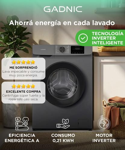 Lavarropas Gadnic 6 kg 1000 RPM 14 Programas 1850W Clase A Gris - 1