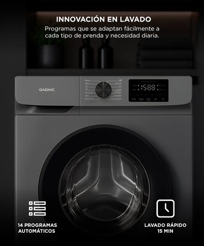 Lavarropas Automático Gadnic Gris 6 Kg Slim Fit Tecnología Inverter 1000 RPM Carga Frontal 14 Programas Lavado Rápido 15 Min  - 4