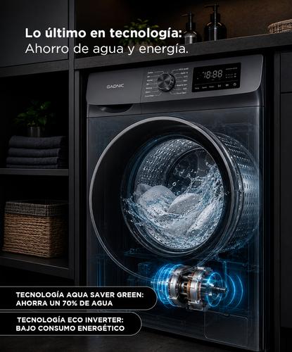 Lavarropas Automático Gadnic 7.5 Kg Tecnología Inverter 1200 RPM Carga Frontal 14 Programas Lavado Rápido 15 Min  - 2