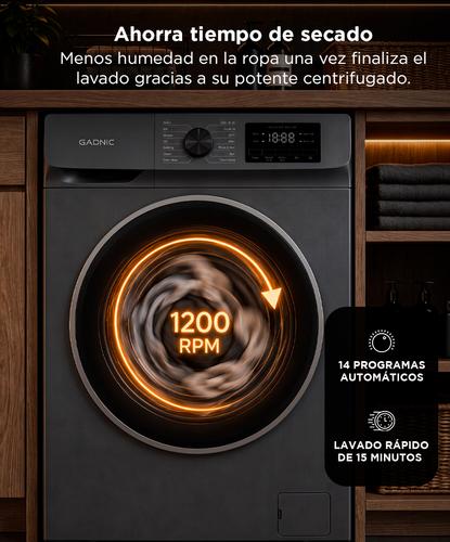 Lavarropas Automático Gadnic 7.5 Kg Tecnología Inverter 1200 RPM Carga Frontal 14 Programas Lavado Rápido 15 Min  - 3