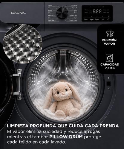 Lavarropas Automático Gadnic 7.5 Kg Tecnología Inverter 1200 RPM Carga Frontal 14 Programas Lavado Rápido 15 Min  - 4