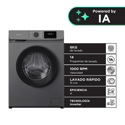 Lavarropas Automatico Gadnic 105 Kg Carga Frontal 14 Programas Inverter 1200 RPM Gris Oscuro - 0