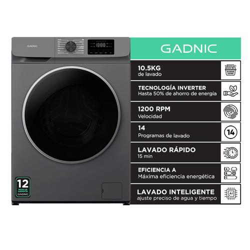 Lavarropas Automatico Gadnic 105 Kg Carga Frontal 16 Programas Inverter 1200 RPM Gris Oscuro Usado - 0