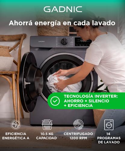 Lavarropas Automatico Gadnic 105 Kg Carga Frontal 14 Programas Inverter 1200 RPM Gris Oscuro - 1