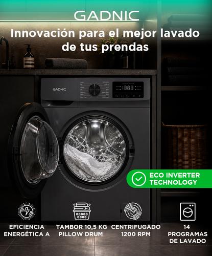 Lavarropas Automatico Gadnic 105 Kg Carga Frontal 16 Programas Inverter 1200 RPM Gris Oscuro Usado - 1