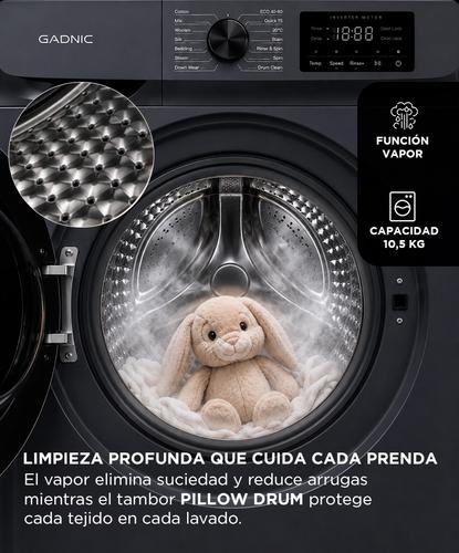 Lavarropas Automatico Gadnic 105 Kg Carga Frontal 16 Programas Inverter 1200 RPM Gris Oscuro Usado - 4