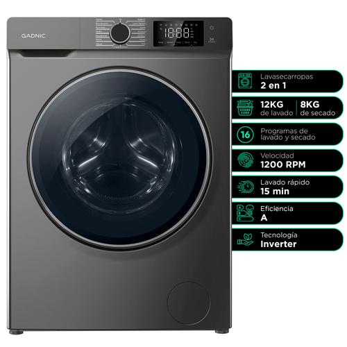 Lavasecarropas Gadnic 12 Kg Lavado 8 Kg Secado 1200 RPM Inverter - 0