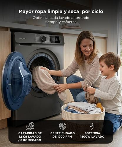 Lavasecarropas Gadnic 12 Kg Lavado 8 Kg Secado 1200 RPM Inverter Usado - 2