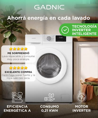  Lavarropas Gadnic 6 kg 1000 RPM 14 Programas 1850W Clase A Blanco - 1