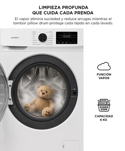 Lavarropas Automático Gadnic Blanco 6 Kg Slim Fit Tecnología Inverter 1000 RPM Carga Frontal 14 Programas Lavado Rápido 15 Min  - 3