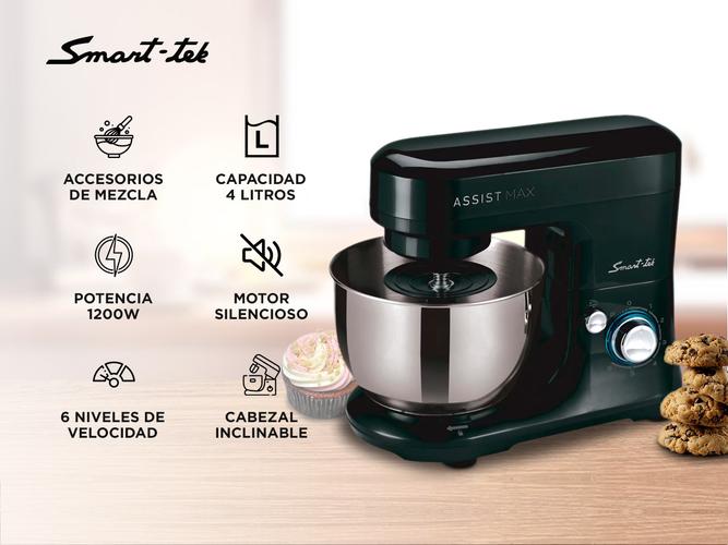 Batidora Planetaria Smart-tek Assist MAX 1200W 6 Niveles De Velocidad Color Negro - 1